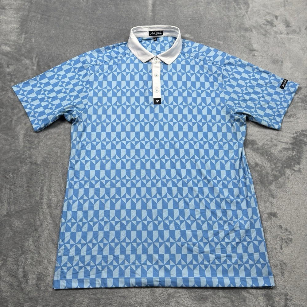 Bad Birdie Polo Shirt Mens Large Don't Trip Golf Geometric Stretch Performance